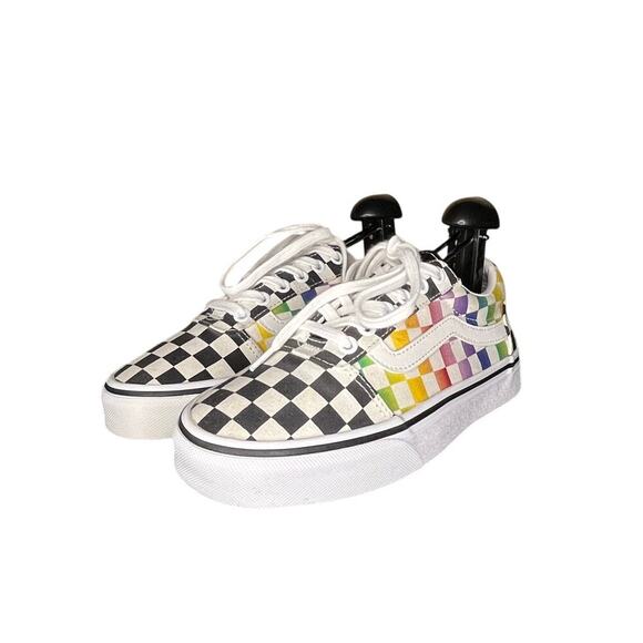 VANS Ward 'Rainbow Checkerboard' 500714 W7 Skate Sneakers Trainers - Picture 2 of 6